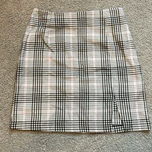 Wild Fable Plaid Pink Cream and Black Mini Skirt Size 0